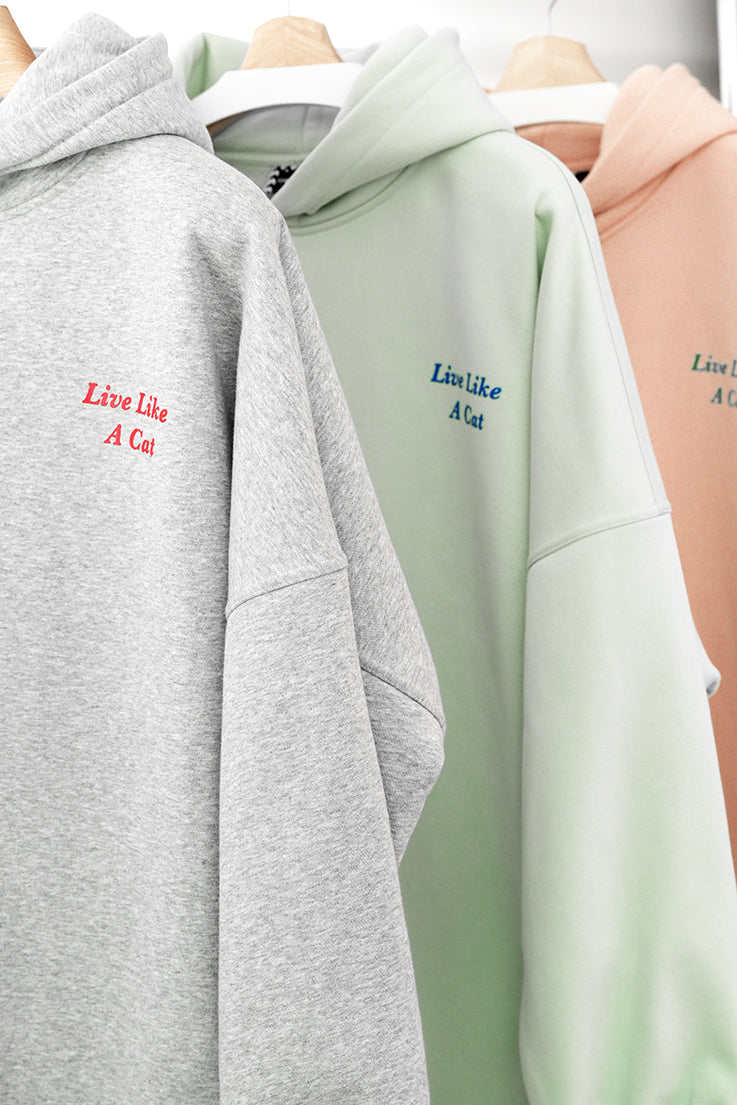 LIVE LIKE A CAT Green Oversized Hoodie | Unisex Style L LIVE LIKE A CAT Green Oversized Hoodie | Unisex Style L