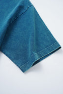 "Live Like A Cat" Unisex Classic Fit T shirt Vintage Washed BLUE