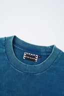 "Live Like A Cat" Unisex Classic Fit T shirt Vintage Washed BLUE