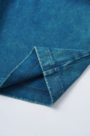 "Live Like A Cat" Unisex Classic Fit T shirt Vintage Washed BLUE