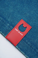 "Live Like A Cat" Unisex Classic Fit T shirt Vintage Washed BLUE