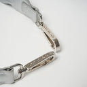 Silver Flex Leather Bag Strap/Wrist Strap with Phone Strap Adapter