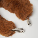 Brown Fur Bag Strap/Wrist Strap with Phone Strap Adapter