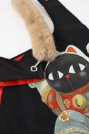 (Pre-order : Ships from 10 Dec 2025) "Skateboarding Lucky Cat" Toby Bag with detachable faux fur strap