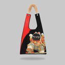 (Pre-order : Ships from 10 Dec 2025) "Skateboarding Lucky Cat" Toby Bag with detachable faux fur strap