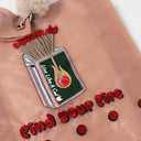 "Find Your Fire" Organza toby bag with detachable faux fur strap