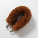 Detachable brown faux fur strap