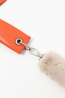 "YES RIGHT NOW" faux leather Toby Bag with detachable faux fur strap