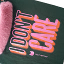 "I DON'T CARE" Toby Bag with detachable faux fur strap