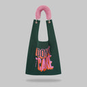 "I DON'T CARE" Toby Bag with detachable faux fur strap