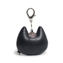 Black cat-shaped keychain on a white background