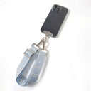 Light Blue Woven Fabric Bag Strap/Wrist Strap with Phone Strap Adapter