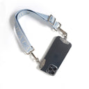 Light Blue Woven Fabric Bag Strap/Wrist Strap with Phone Strap Adapter