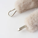 Beige Fur Bag Strap/Wrist Strap with Phone Strap Adapter