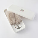 Beige Fur Bag Strap/Wrist Strap with Phone Strap Adapter