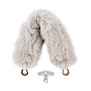 Beige Fur Bag Strap/Wrist Strap with Phone Strap Adapter