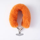 Orange Fur Bag Strap/Wrist Strap with Phone Strap Adapter