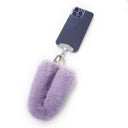 Lavender Fur Bag Strap/Wrist Strap with Phone Strap Adapter