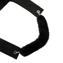Black Fur Bag Strap/Wrist Strap with Phone Strap Adapter