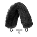 Black Fur Bag Strap/Wrist Strap with Phone Strap Adapter