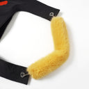 Yellow Fur Bag Strap/Wrist Strap with Phone Strap Adapter