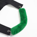 Green Fur Bag Strap/Wrist Strap with Phone Strap Adapter