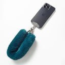 Loyal Blue  Fur Bag Strap/Wrist Strap with Phone Strap Adapter