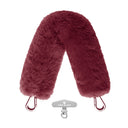 Burgundy Fur Bag Strap/Wrist Strap with Phone Strap Adapter
