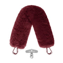 Burgundy fur bag strap