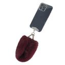 Burgundy wristlet phone strap