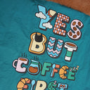 "Yes but coffee first" Toby Bag with detachable faux fur strap