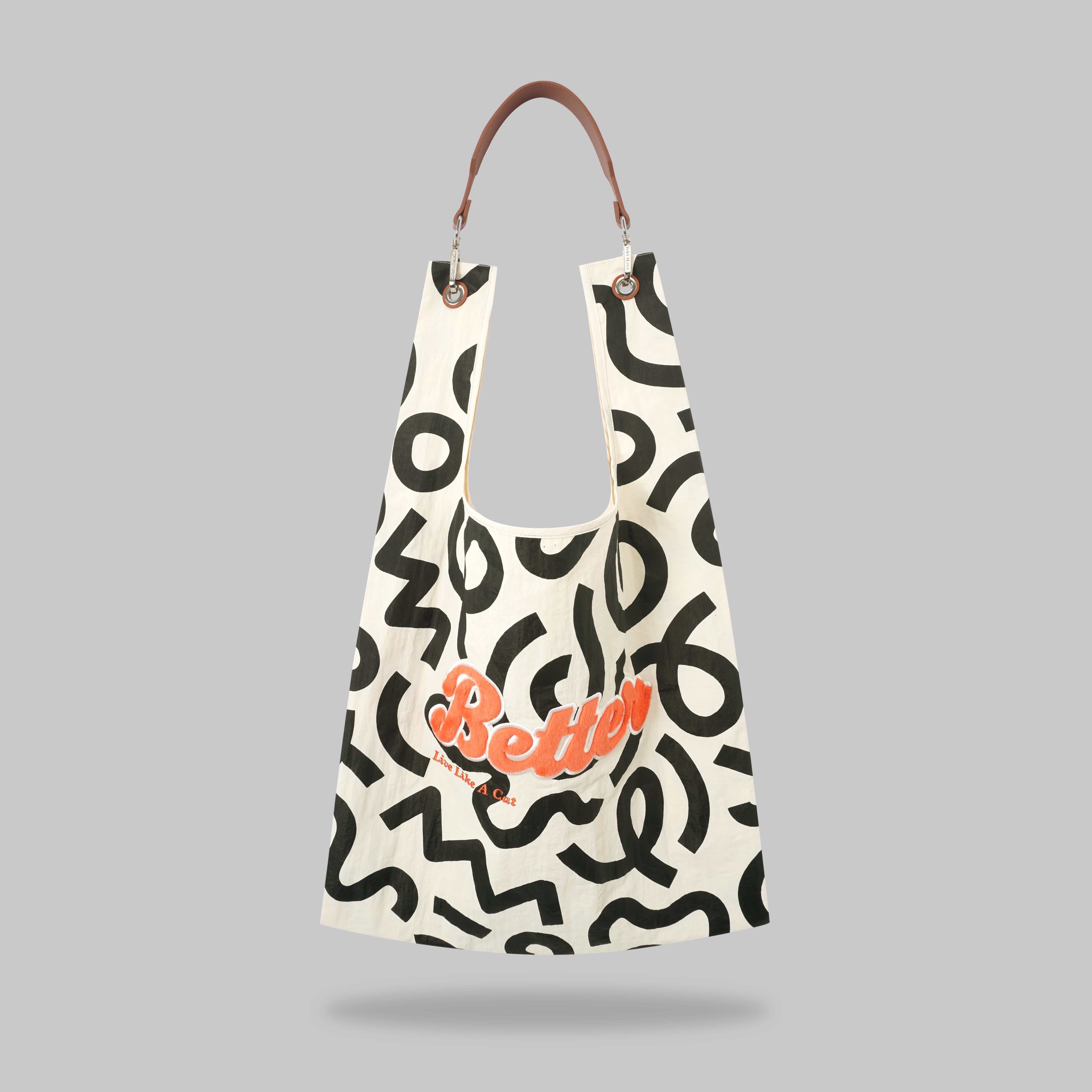 Smooth Like Better cat tote bag with fuzzy design
