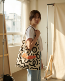 Fuzzy-themed cat tote bag