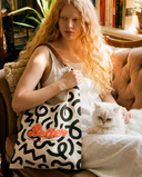 Cat tote with Smooth Like Better artwork