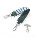 Bicolour Striped Wrist Strap: Dark Green & Light Blue