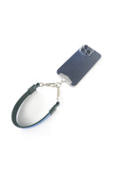 Bicolour Striped Wrist Strap: Dark Green & Light Blue