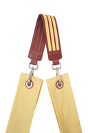 Bicolour Striped Wrist Strap: Brown & Yellow