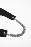 Silver Link Metal Bag/Wrist Strap with Phone Strap Adapter