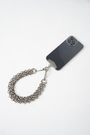 Silver Link Metal Bag/Wrist Strap with Phone Strap Adapter