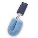 Baby Blue Fur Strap/Wrist Strap with Phone Strap Adapter