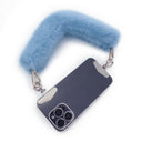 Baby Blue Fur Strap/Wrist Strap with Phone Strap Adapter