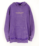 "LIVE LIKE A CAT" Unisex Classic Fit Hoodie Vintage washed PURPLE