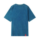 "Live Like A Cat" Unisex Classic Fit T shirt Vintage Washed BLUE