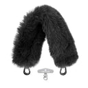 Black Fur Bag Strap/Wrist Strap with Phone Strap Adapter