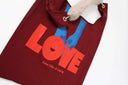 "LOVE" Toby Bag with detachable faux fur strap