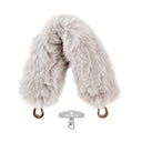 Beige Fur Bag Strap/Wrist Strap with Phone Strap Adapter