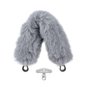 Grey Fur Bag Strap/Wrist Strap with Phone Strap Adapter