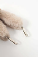 "YES RIGHT NOW" faux leather Toby Bag with detachable faux fur strap