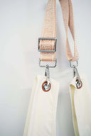 Beige Woven Fabric Bag Strap/Wrist Strap with Phone Strap Adapter