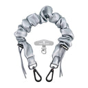 Premium silver flex leather bag strap with Phone Strap Adapter